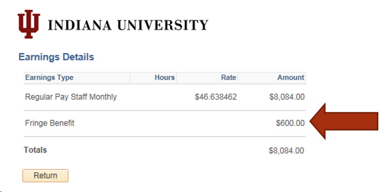 Paycheck Modeler - Fringe Benefits.  Updated Earnings Details with Additional Fringe Benefit.