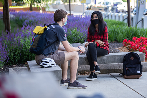 Students on IUPUI campus